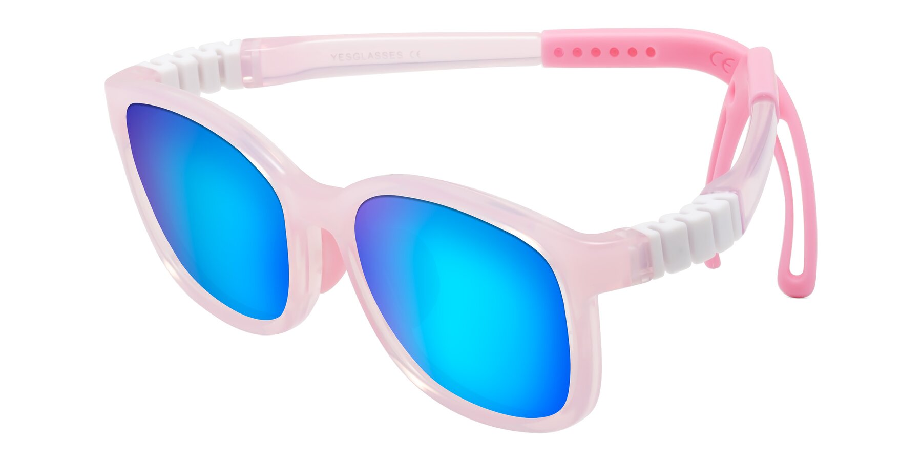 Angle of Hesper in Artist Pink with Blue Mirrored Lenses