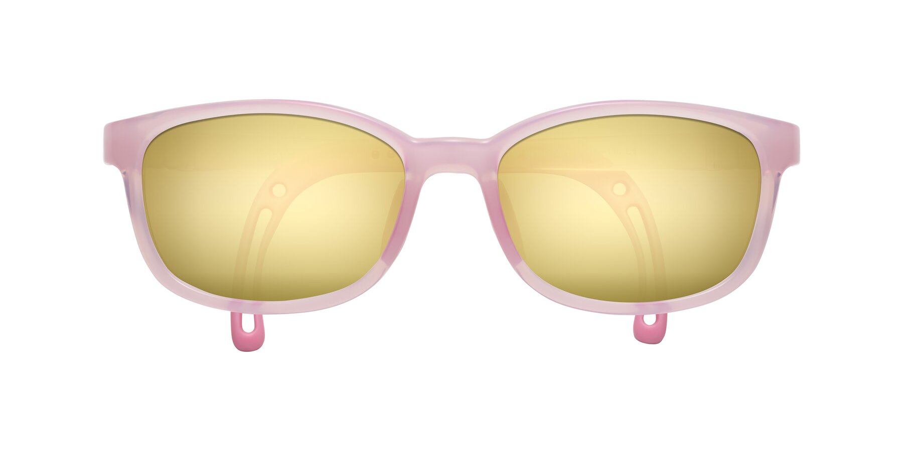 Folded Front of Hesper in Artist Pink with Gold Mirrored Lenses