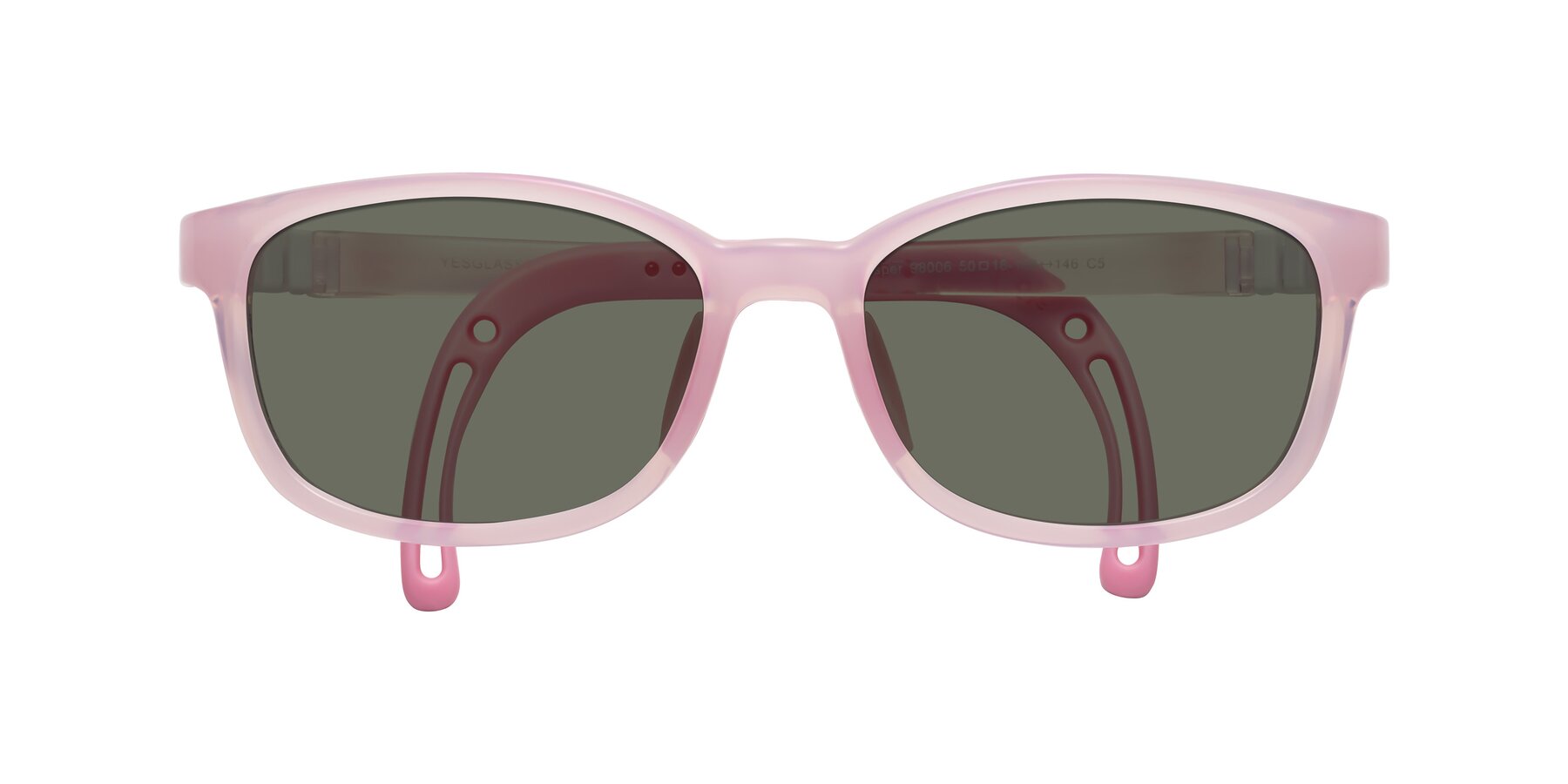 Folded Front of Hesper in Artist Pink with Gray Polarized Lenses