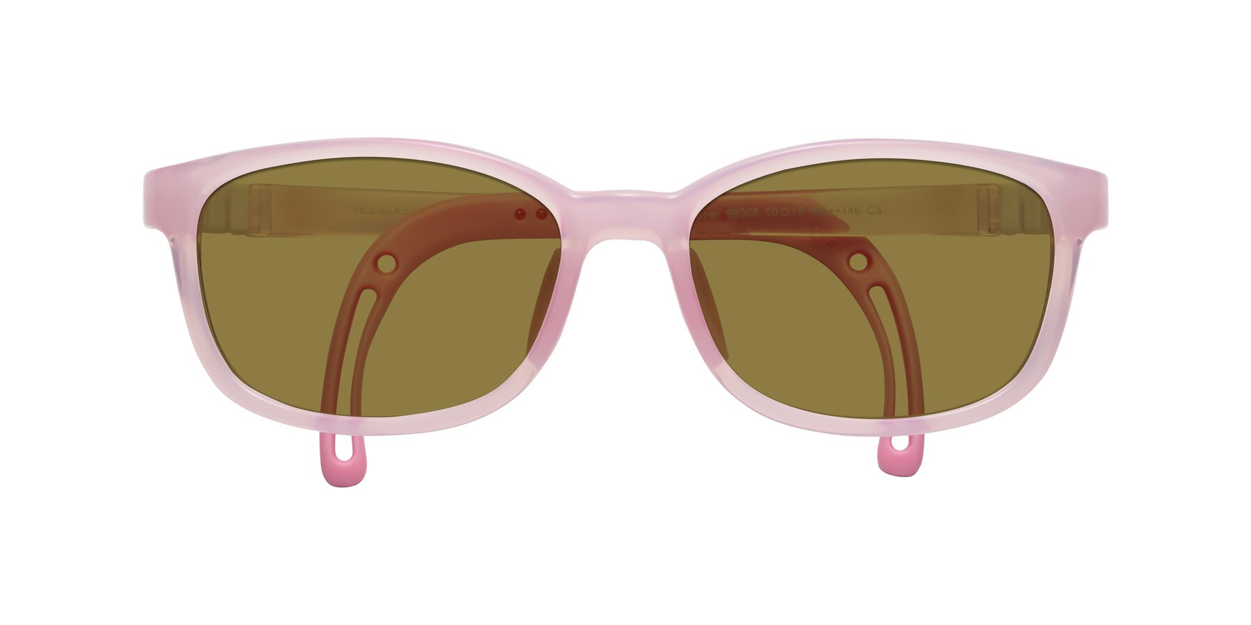 Folded Front of Hesper in Artist Pink with Brown Polarized Lenses