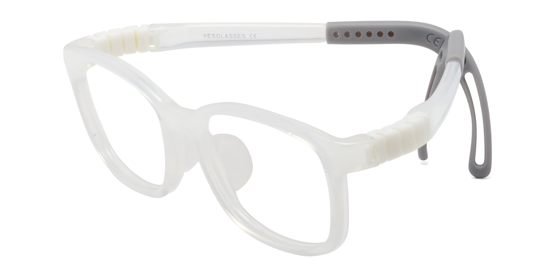 Angle of Hesper in Angel White with Clear Blue Light Blocking Lenses