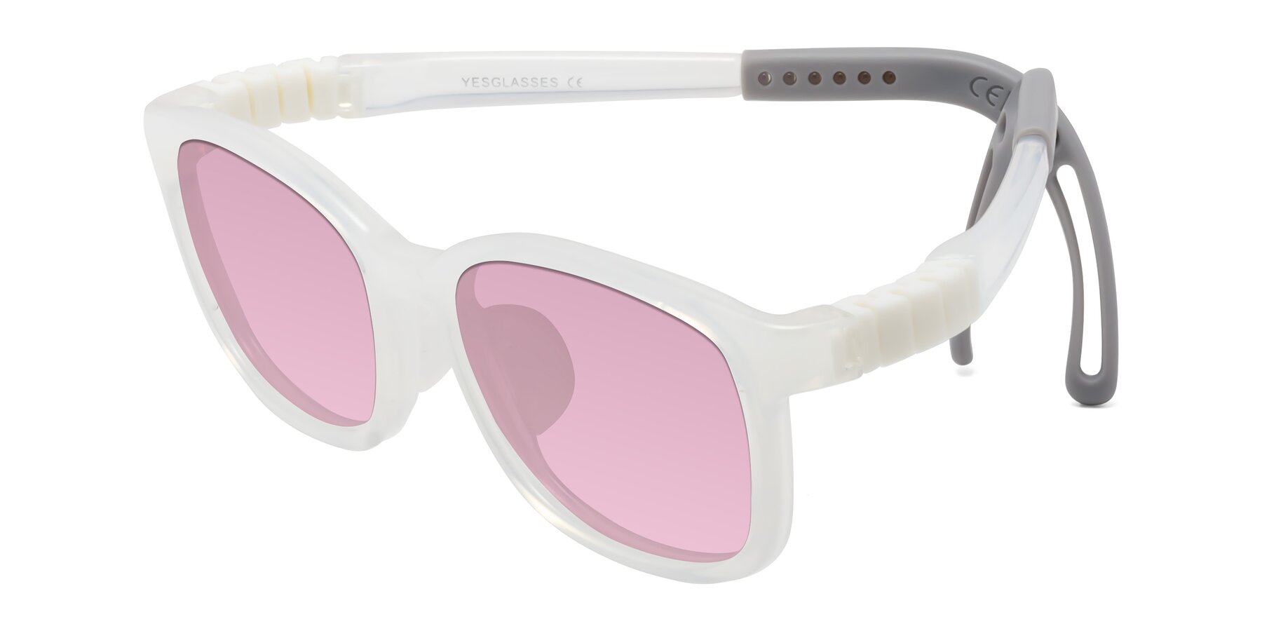 Angle of Hesper in Angel White with Light Wine Tinted Lenses