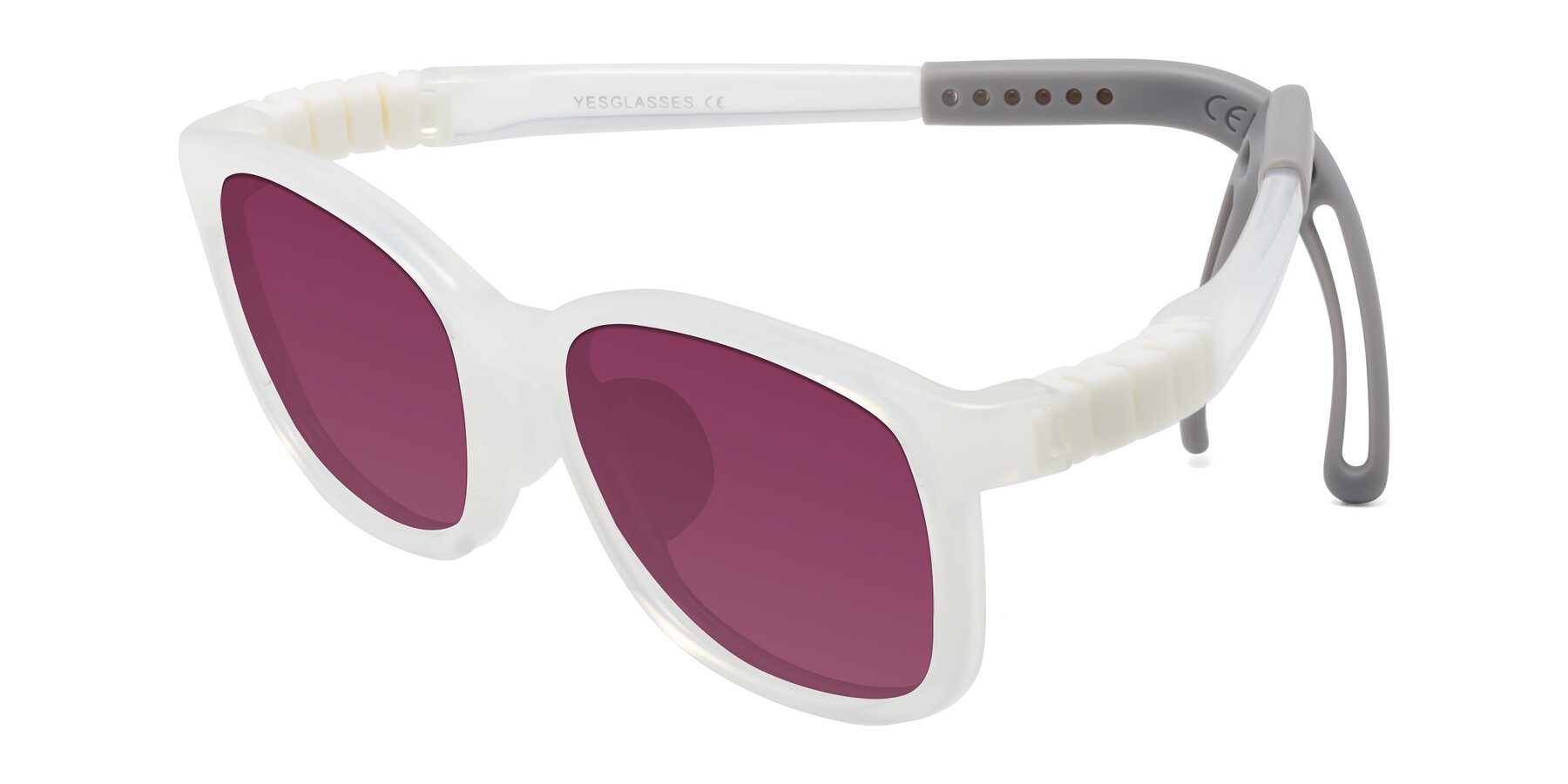 Angle of Hesper in Angel White with Wine Tinted Lenses