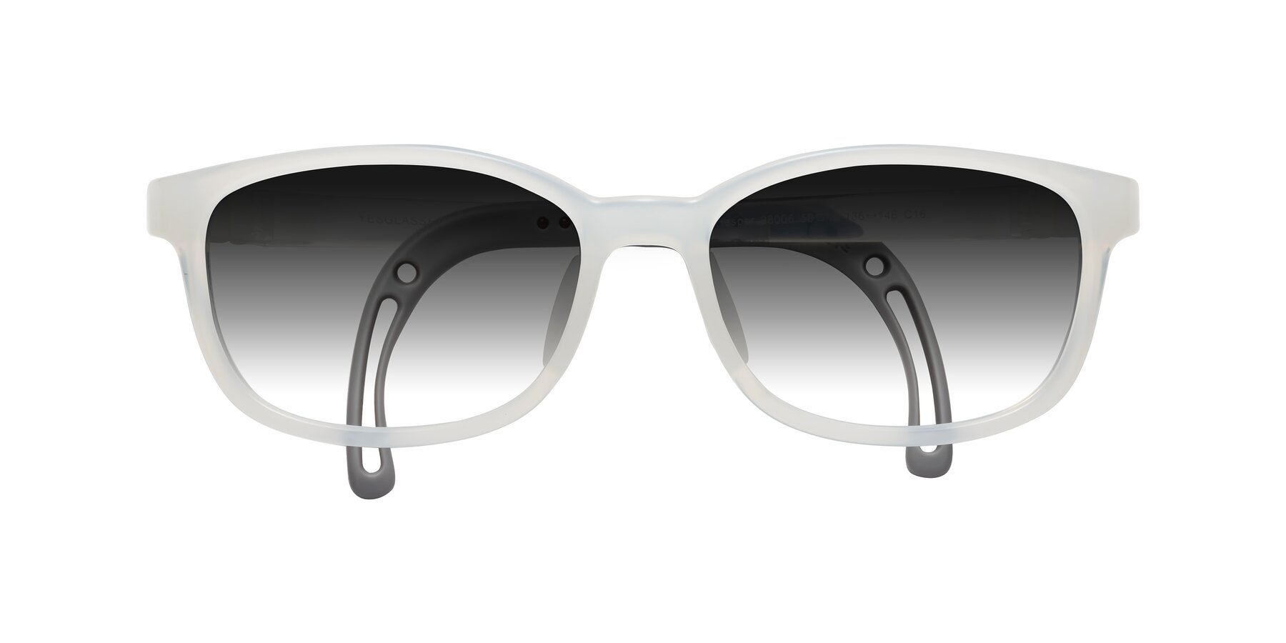 Folded Front of Hesper in Angel White with Gray Gradient Lenses