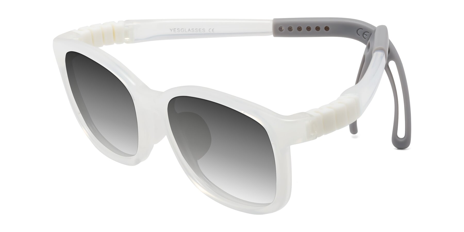 Angle of Hesper in Angel White with Gray Gradient Lenses