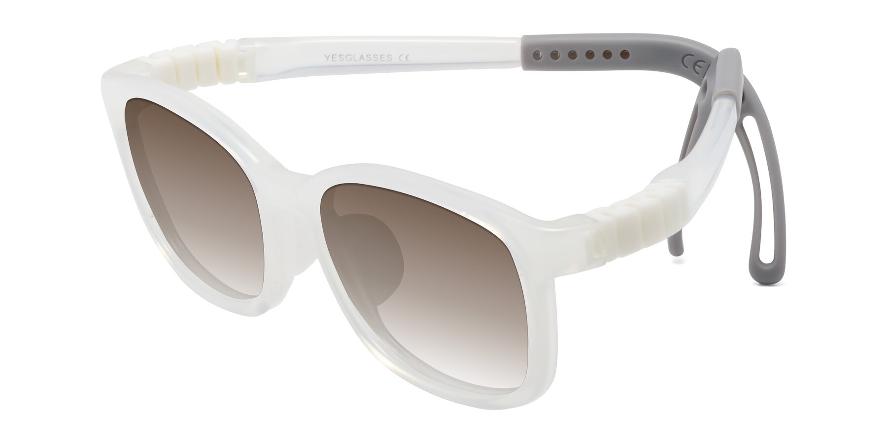 Angle of Hesper in Angel White with Brown Gradient Lenses