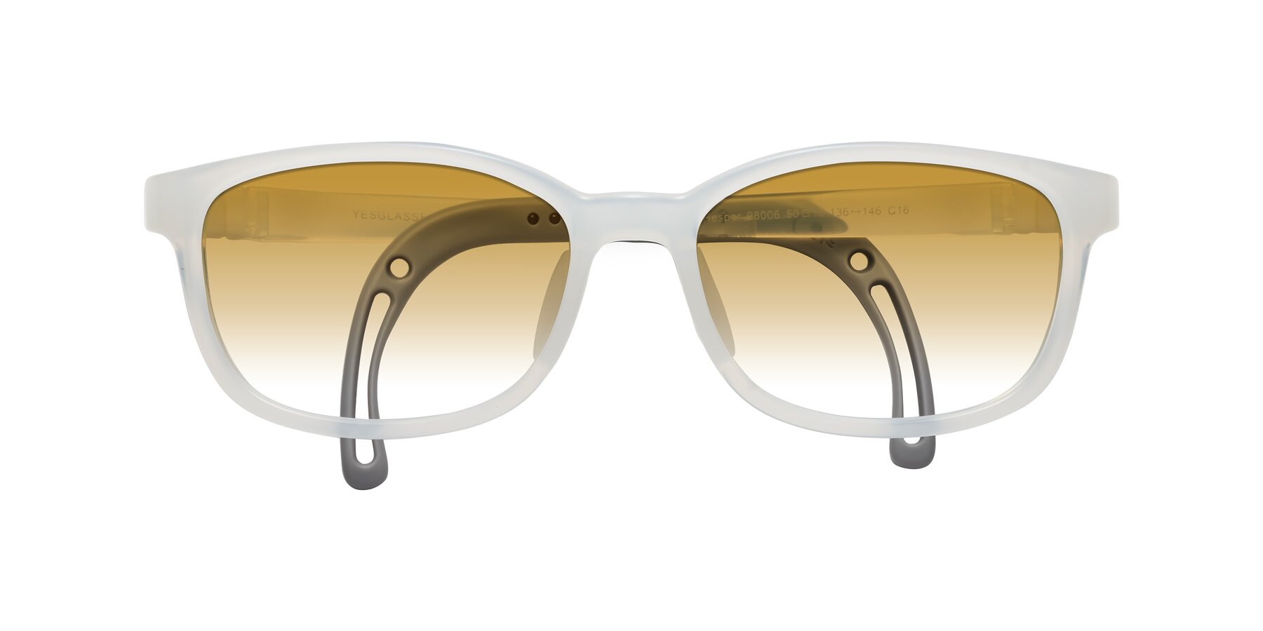 Folded Front of Hesper in Angel White with Champagne Gradient Lenses