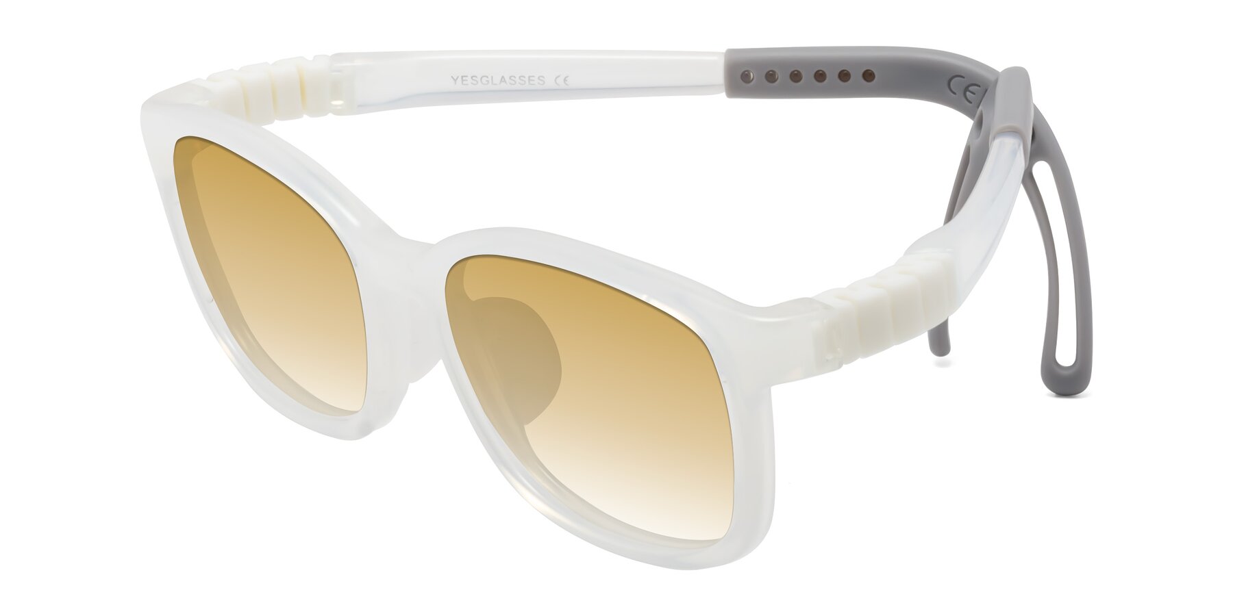 Angle of Hesper in Angel White with Champagne Gradient Lenses