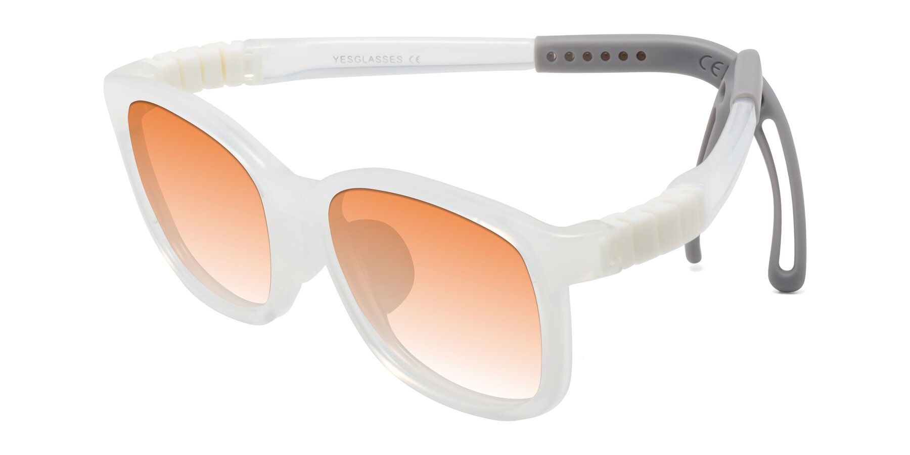 Angle of Hesper in Angel White with Orange Gradient Lenses