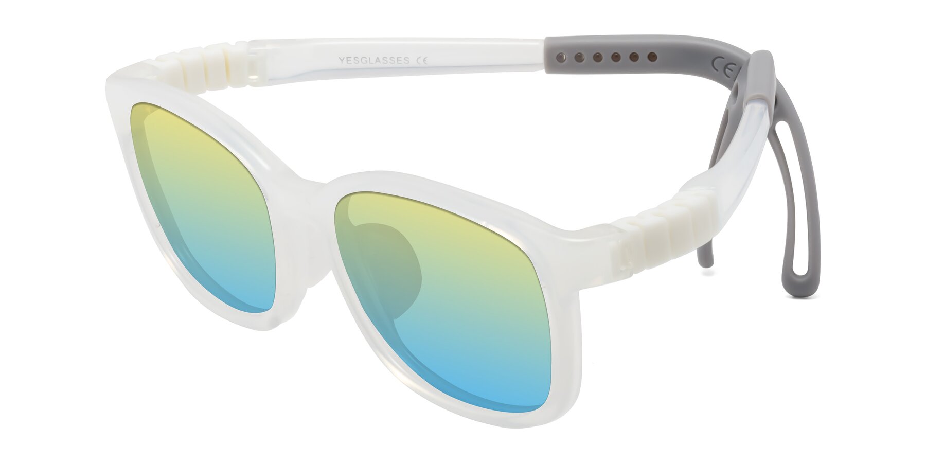 Angle of Hesper in Angel White with Yellow / Blue Gradient Lenses