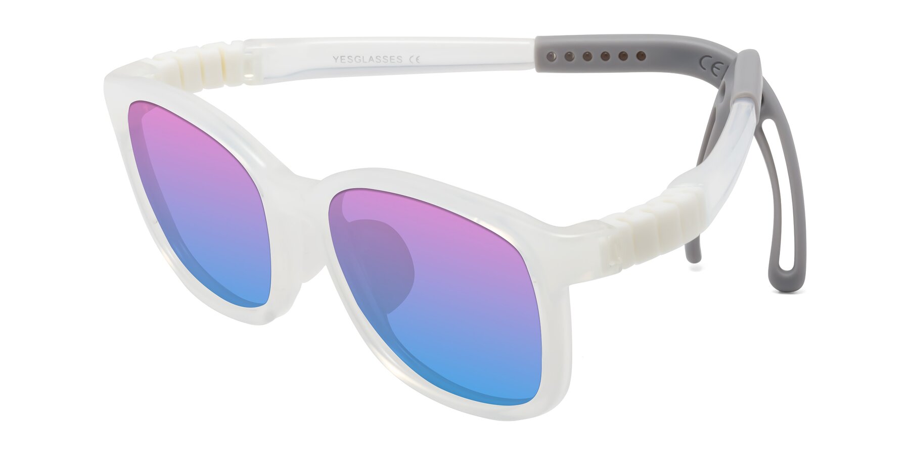 Angle of Hesper in Angel White with Pink / Blue Gradient Lenses