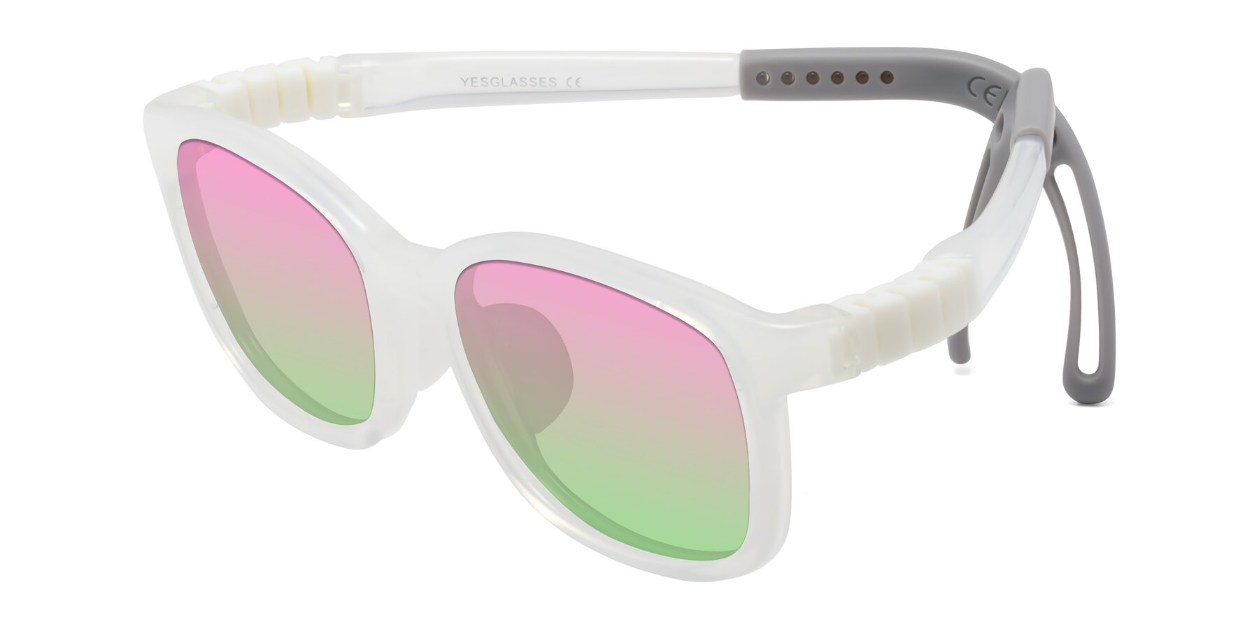 Angle of Hesper in Angel White with Pink / Green Gradient Lenses