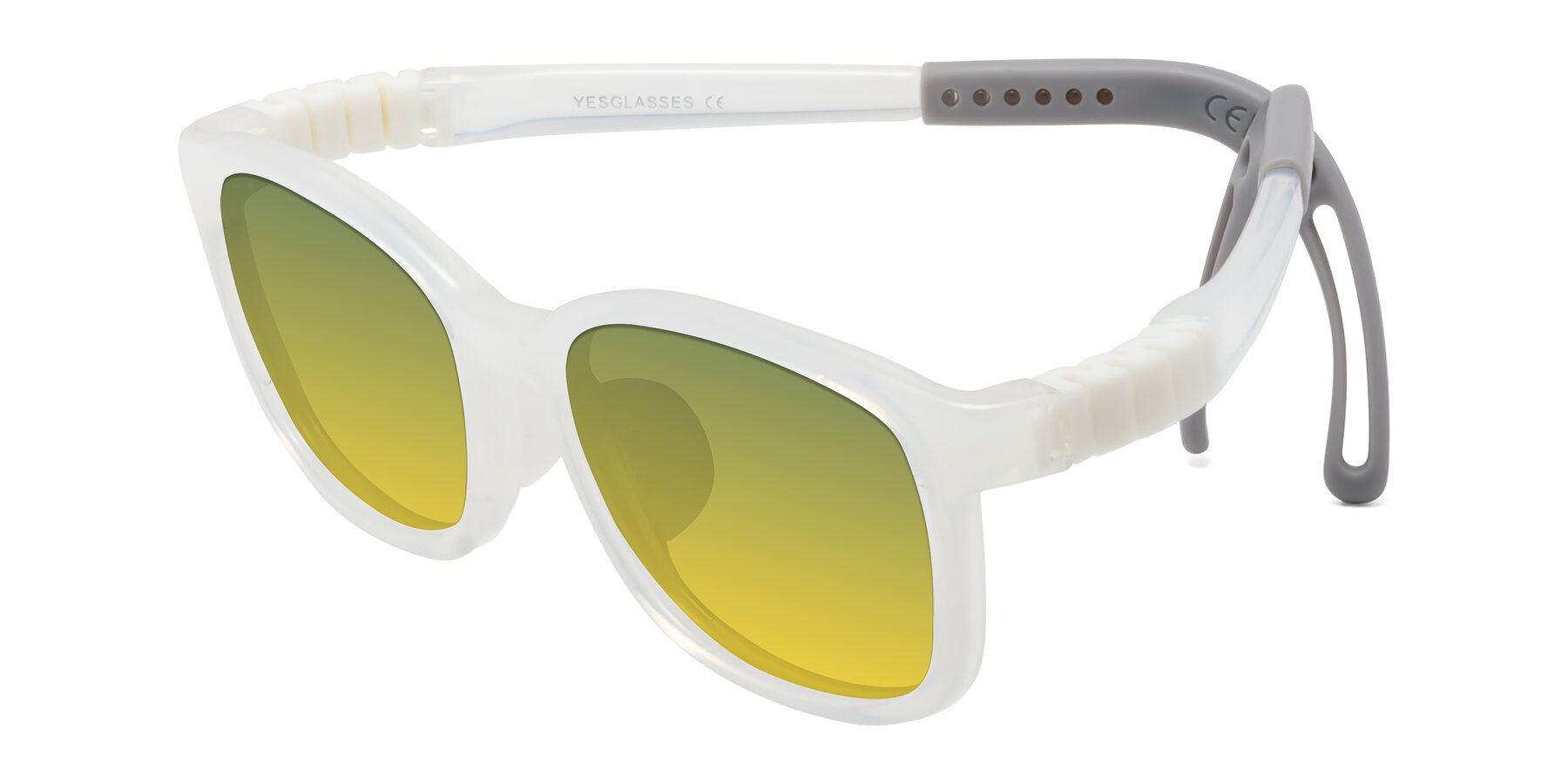 Angle of Hesper in Angel White with Green / Yellow Gradient Lenses