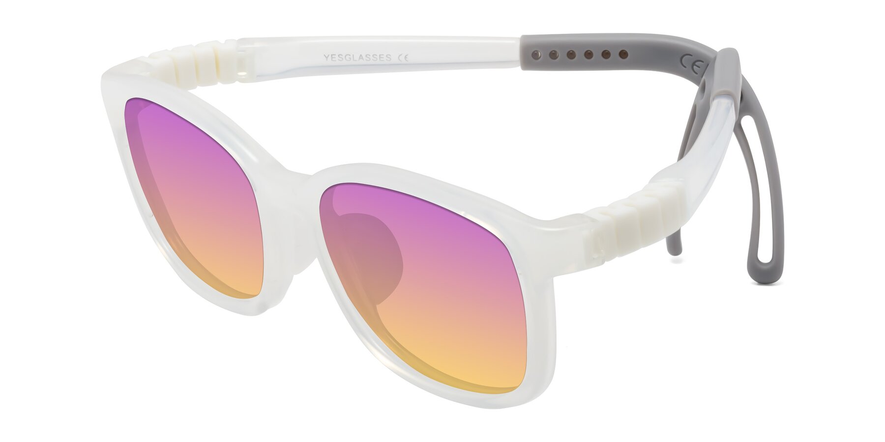 Angle of Hesper in Angel White with Purple / Yellow Gradient Lenses