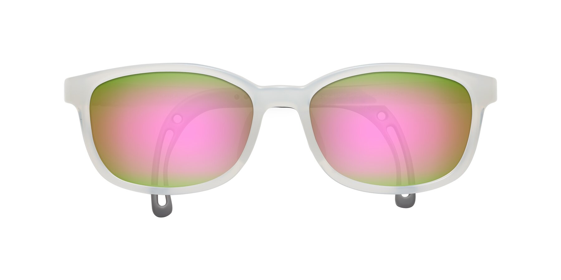 Folded Front of Hesper in Angel White with Pink Mirrored Lenses