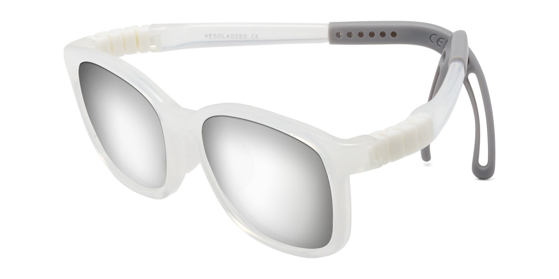 Angle of Hesper in Angel White with Silver Mirrored Lenses