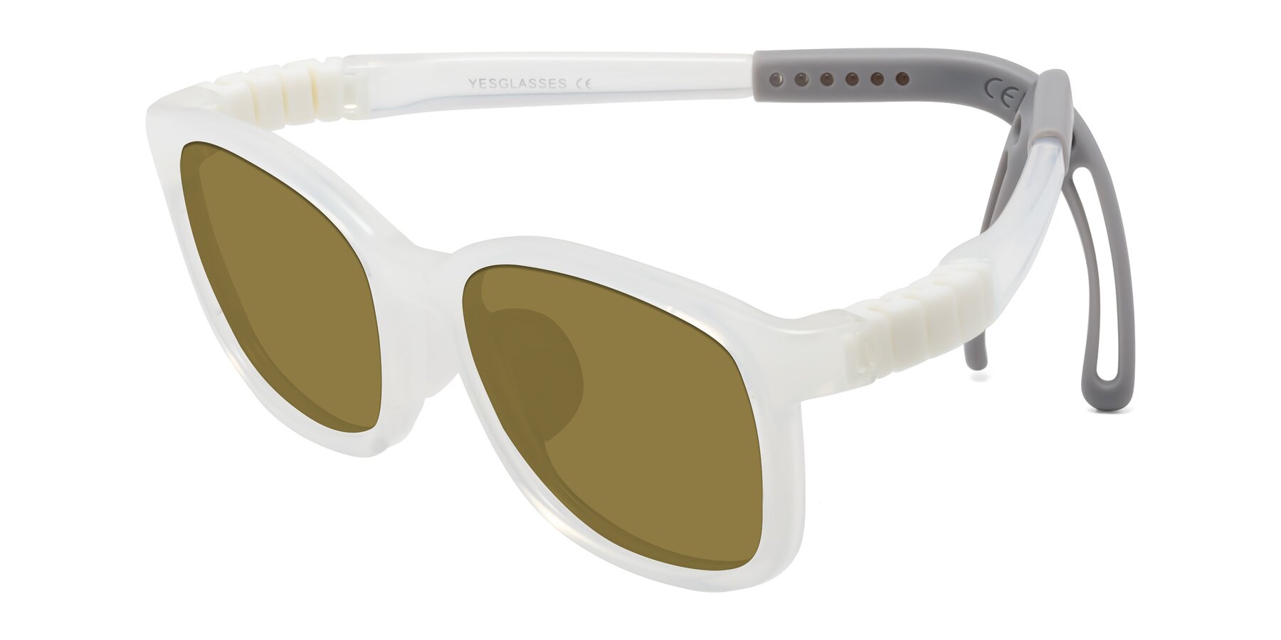 Angle of Hesper in Angel White with Brown Polarized Lenses