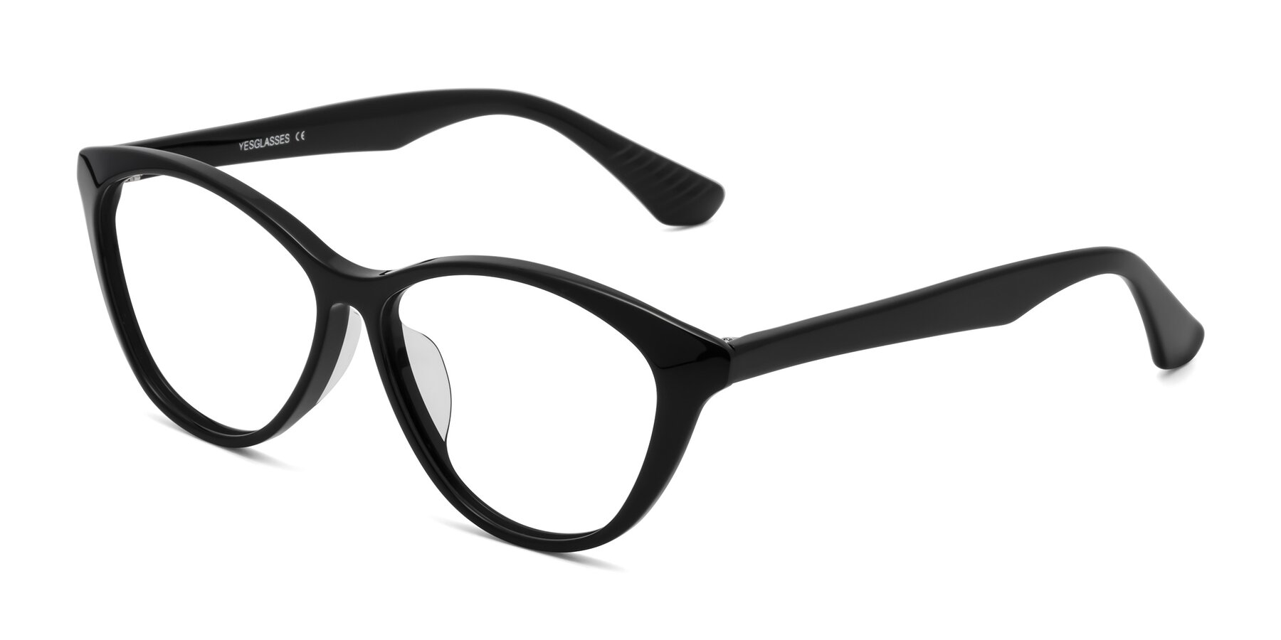 Angle of Casualness in Black with Clear Eyeglass Lenses