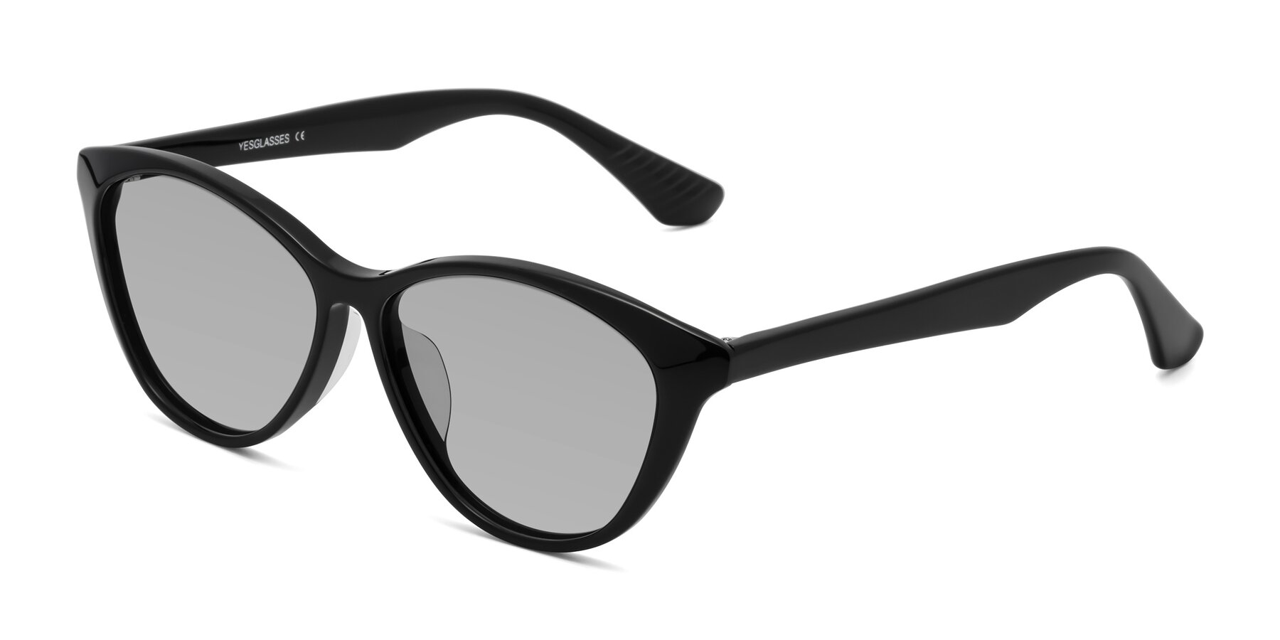 Angle of Casualness in Black with Light Gray Tinted Lenses