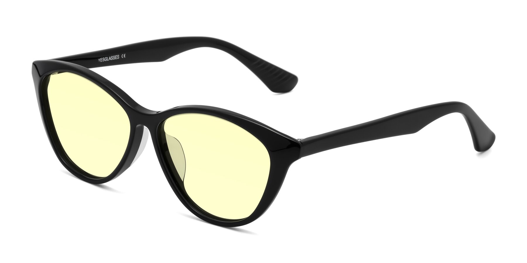 Angle of Casualness in Black with Light Yellow Tinted Lenses