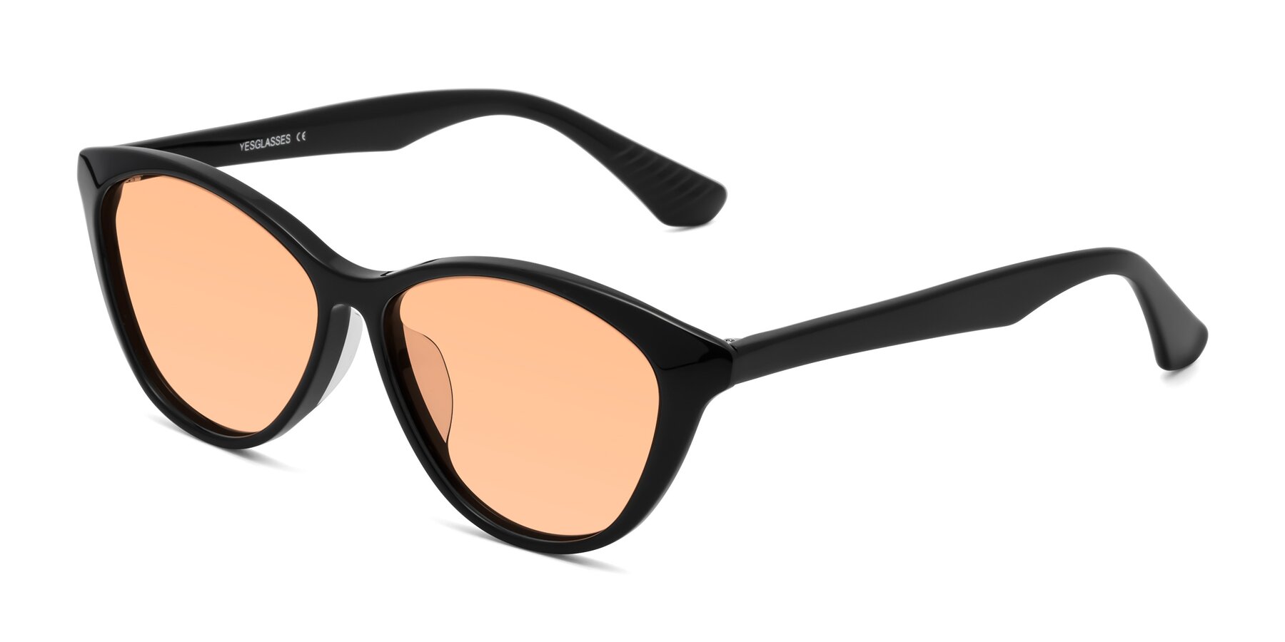 Angle of Casualness in Black with Light Orange Tinted Lenses