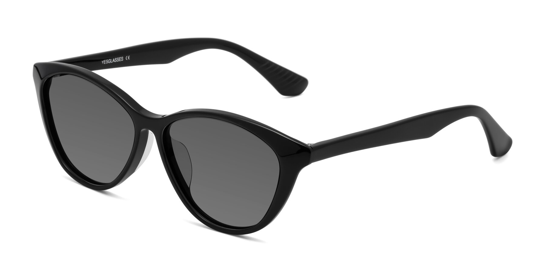 Angle of Casualness in Black with Medium Gray Tinted Lenses