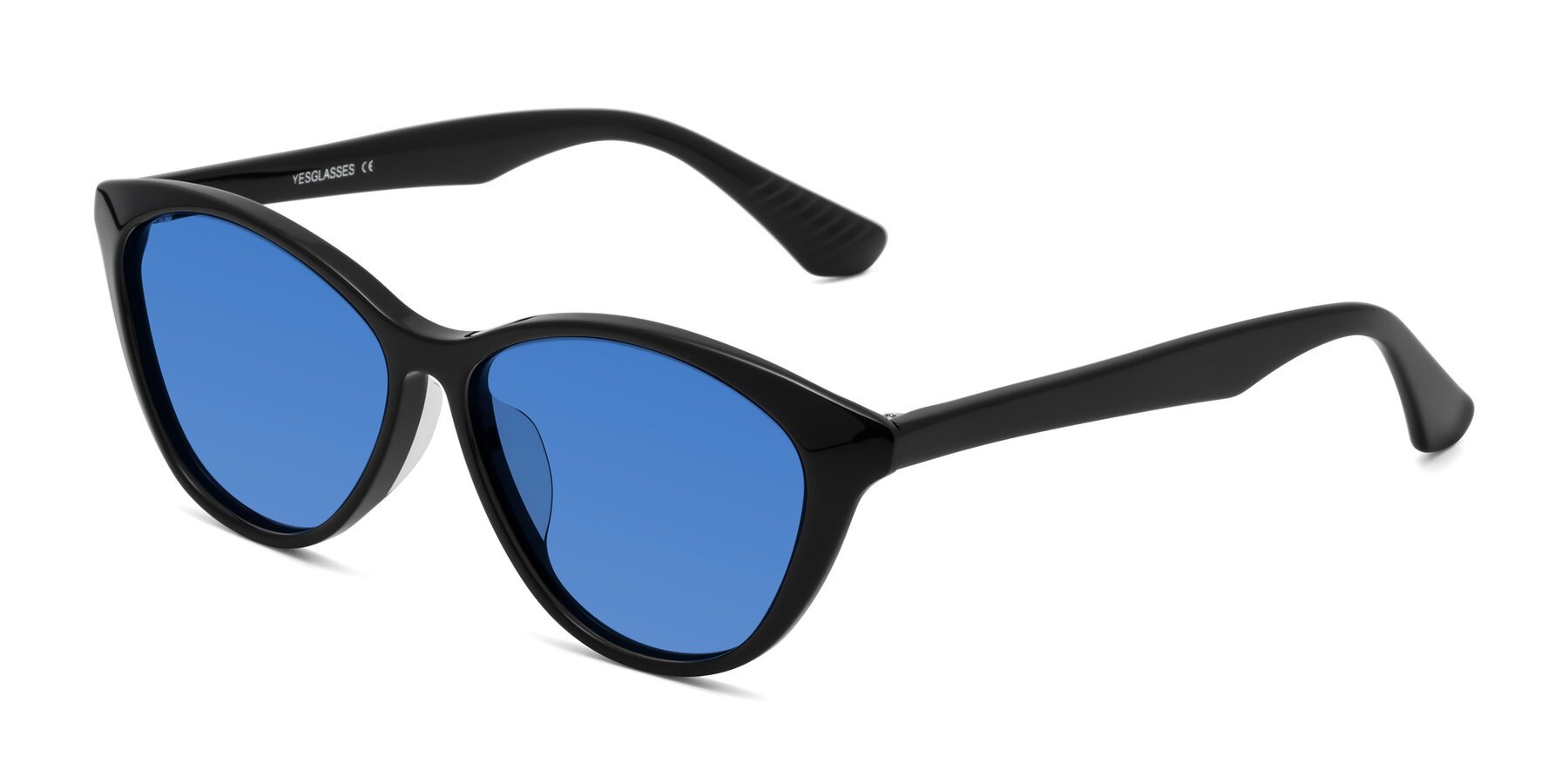 Angle of Casualness in Black with Blue Tinted Lenses