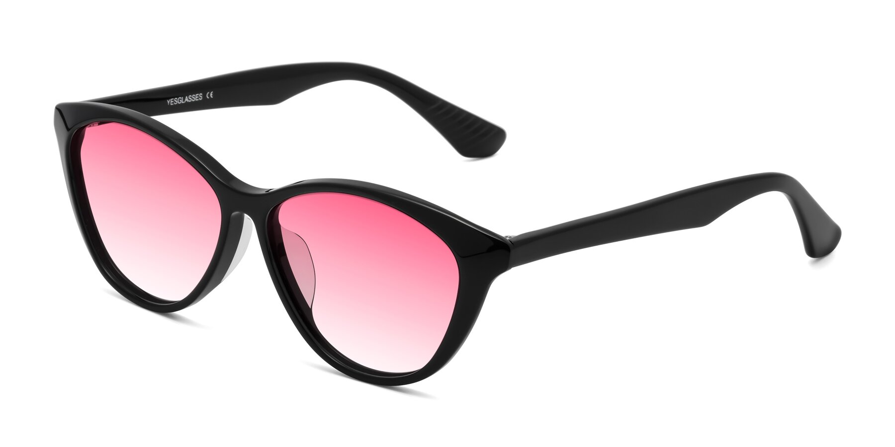 Angle of Casualness in Black with Pink Gradient Lenses