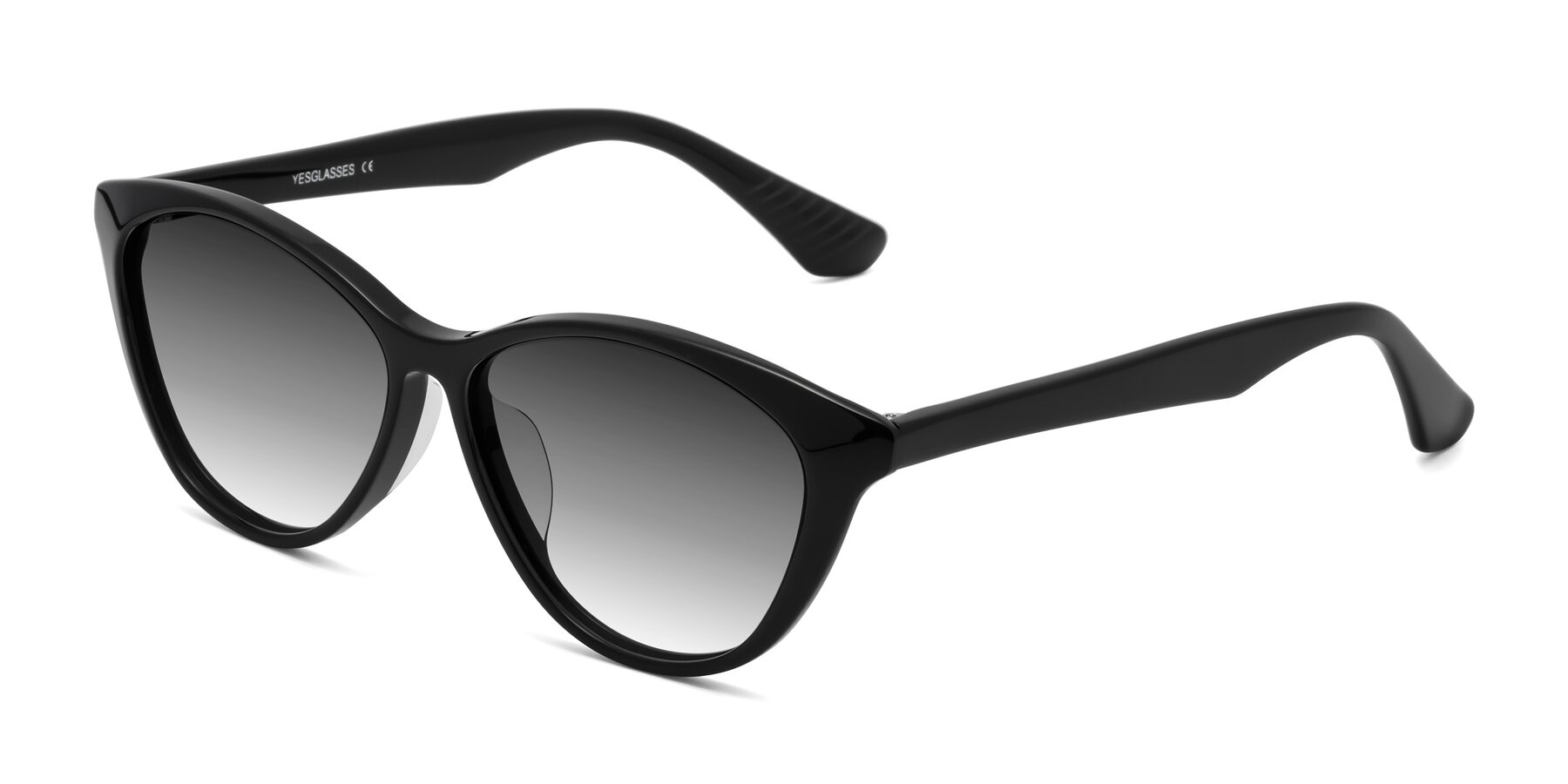 Angle of Casualness in Black with Gray Gradient Lenses