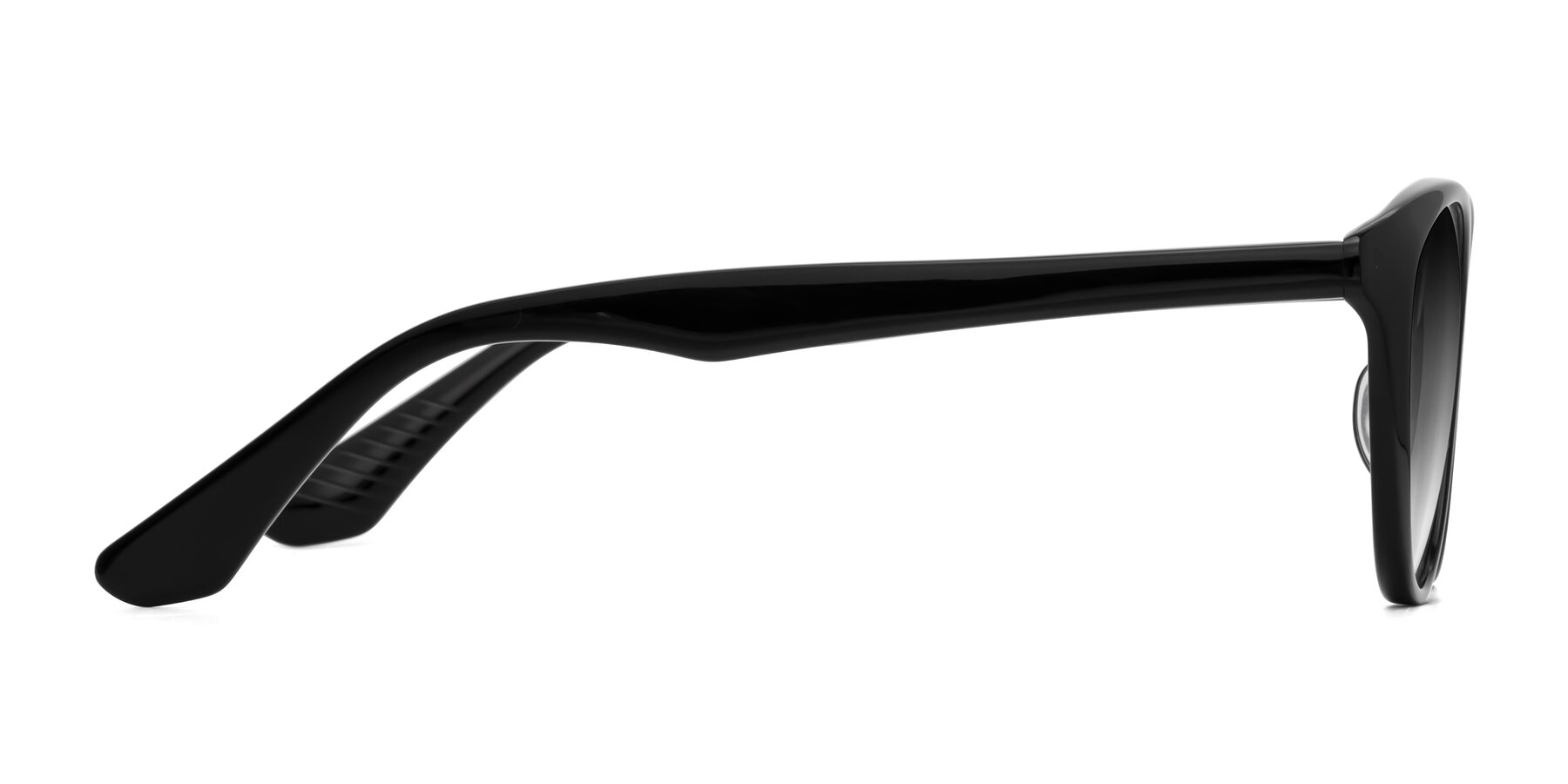 Side of Casualness in Black with Gray Gradient Lenses