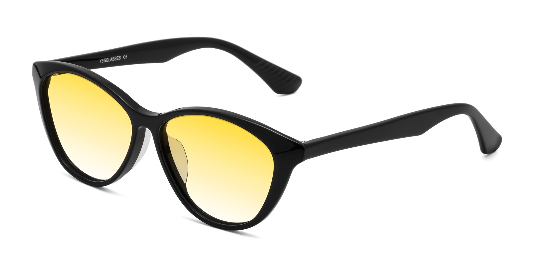 Angle of Casualness in Black with Yellow Gradient Lenses