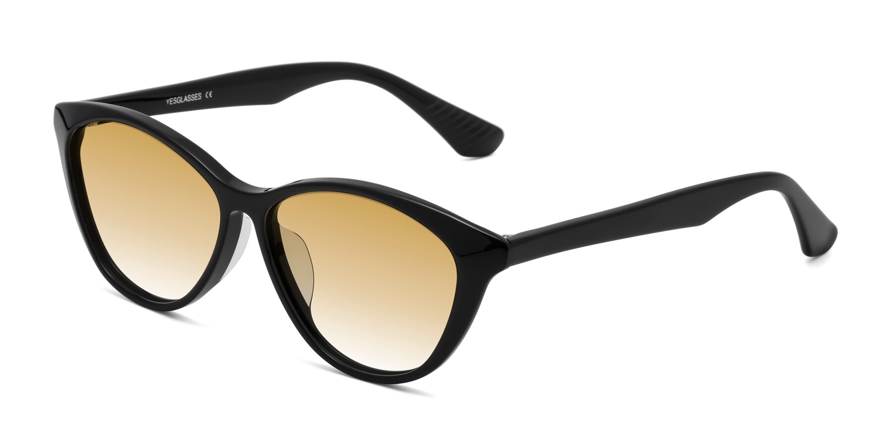 Angle of Casualness in Black with Champagne Gradient Lenses