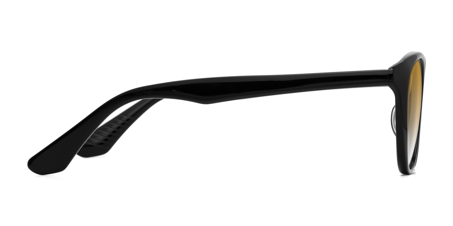 Side of Casualness in Black with Champagne Gradient Lenses