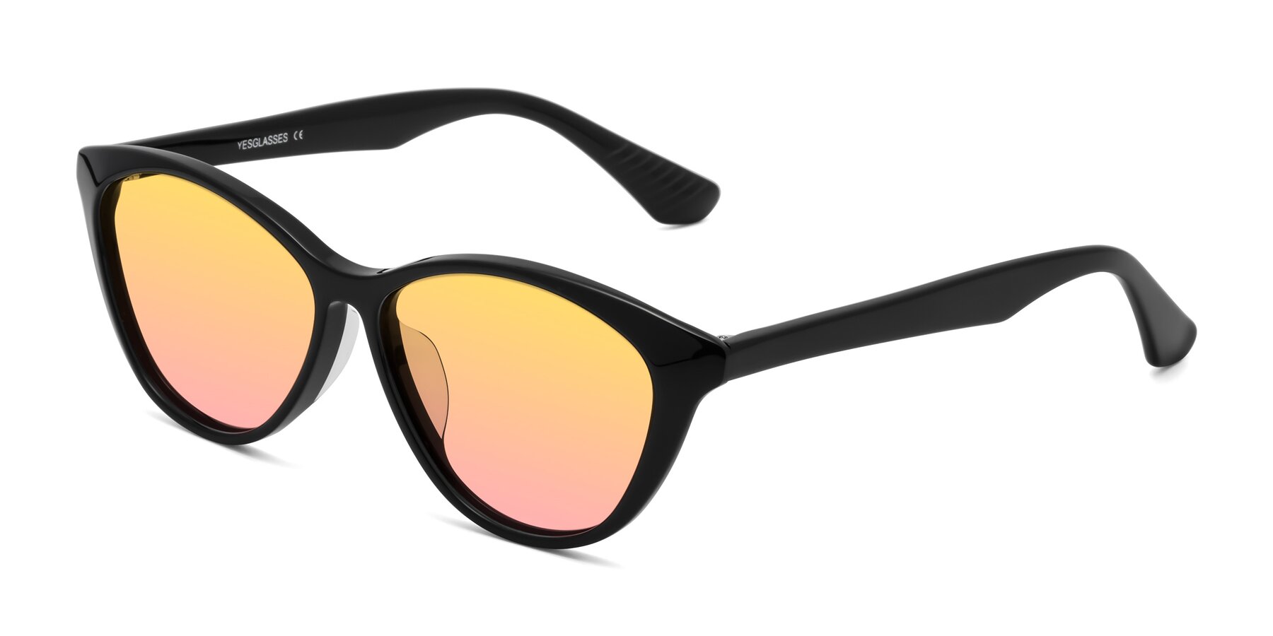 Angle of Casualness in Black with Yellow / Pink Gradient Lenses