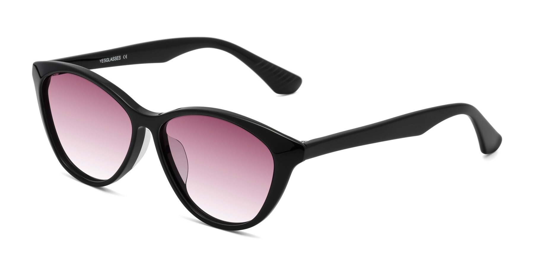 Angle of Casualness in Black with Wine Gradient Lenses