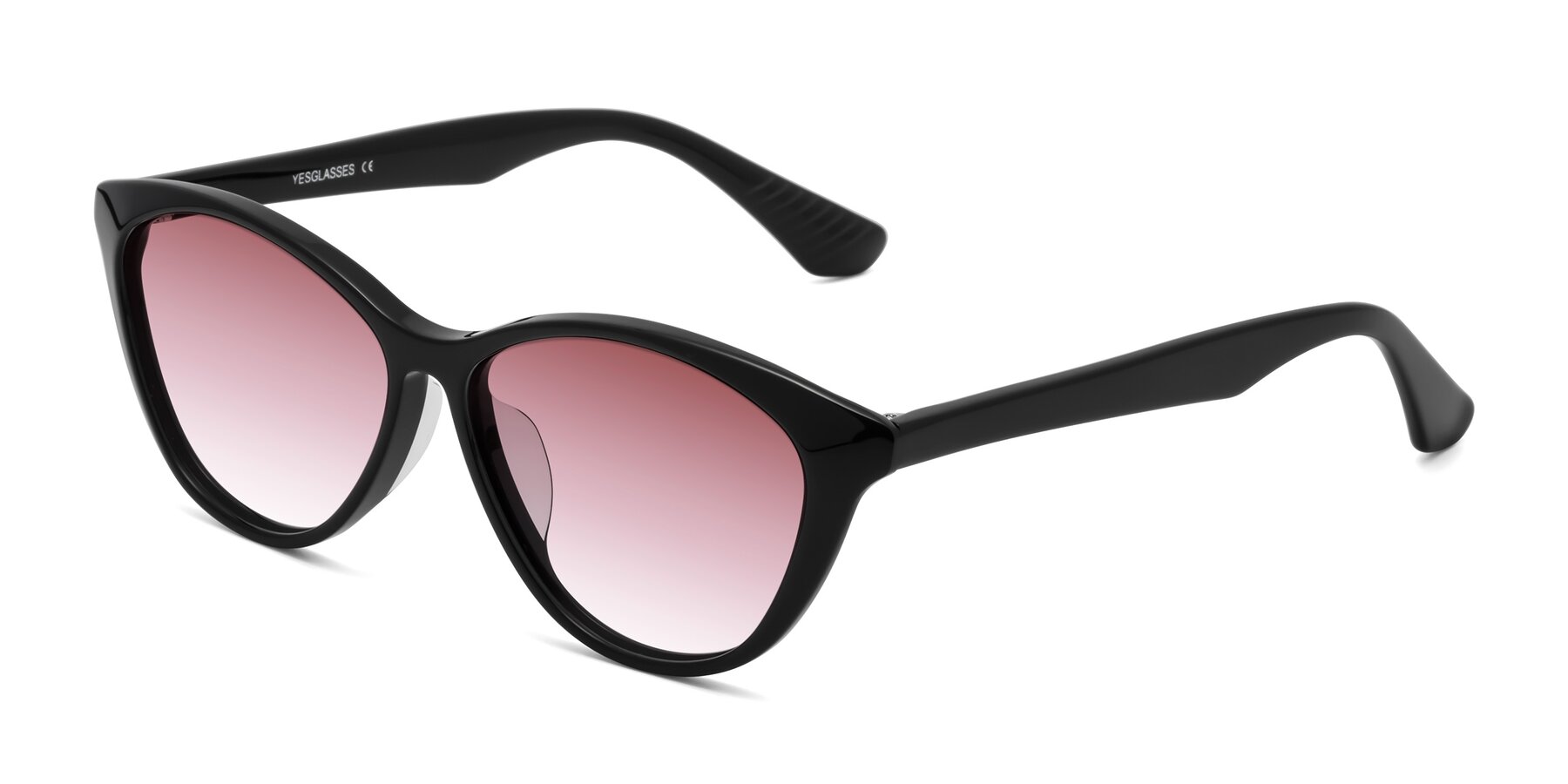 Angle of Casualness in Black with Garnet Gradient Lenses