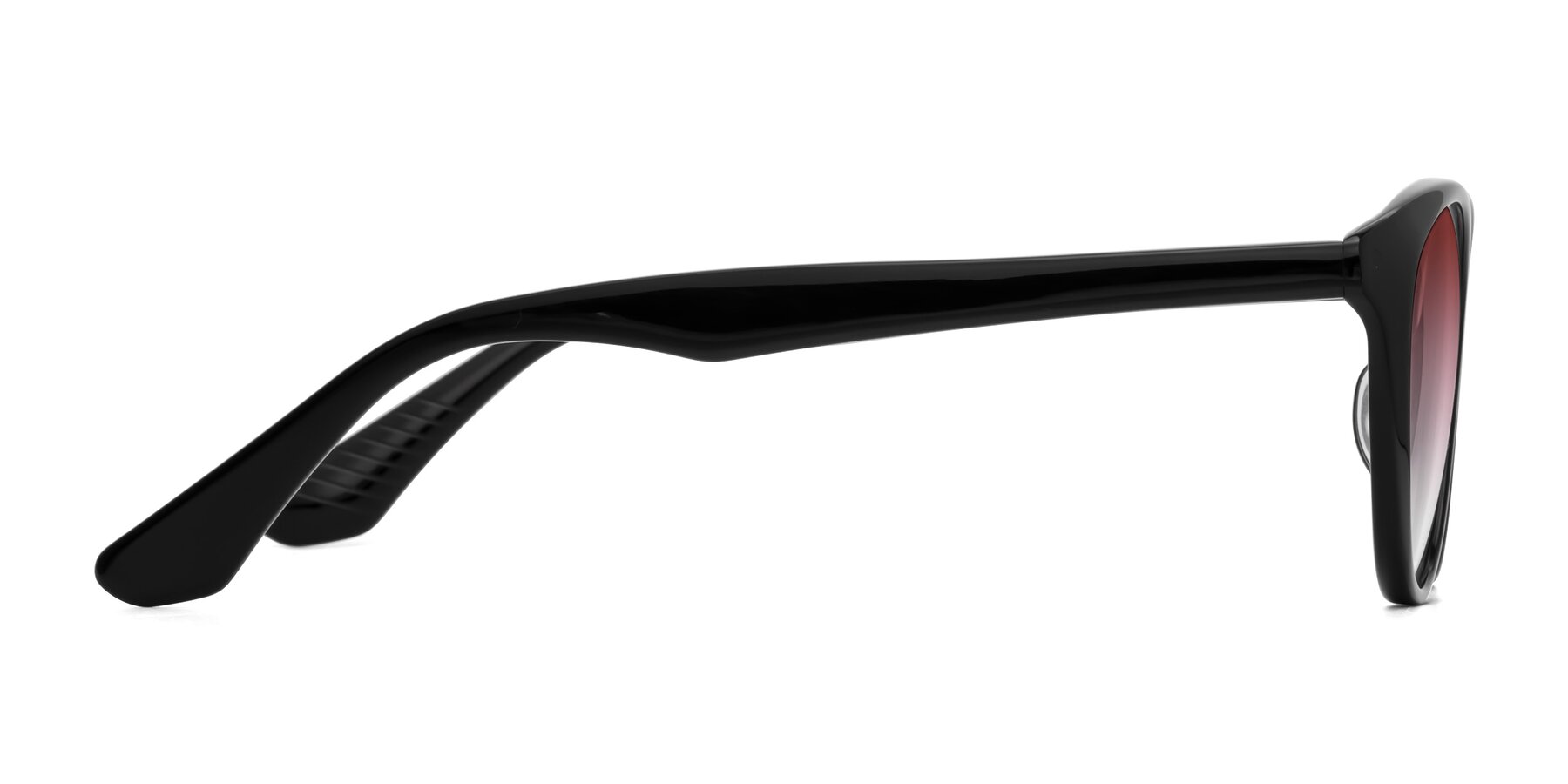 Side of Casualness in Black with Garnet Gradient Lenses