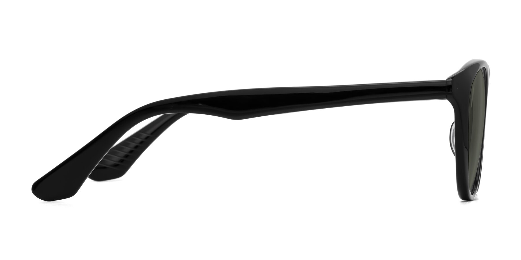 Side of Casualness in Black with Gray Polarized Lenses