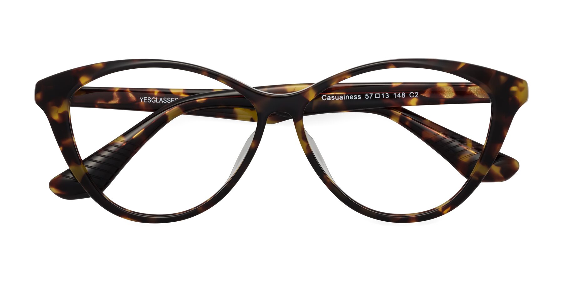 Folded Front of Casualness in Tortoise with Clear Eyeglass Lenses