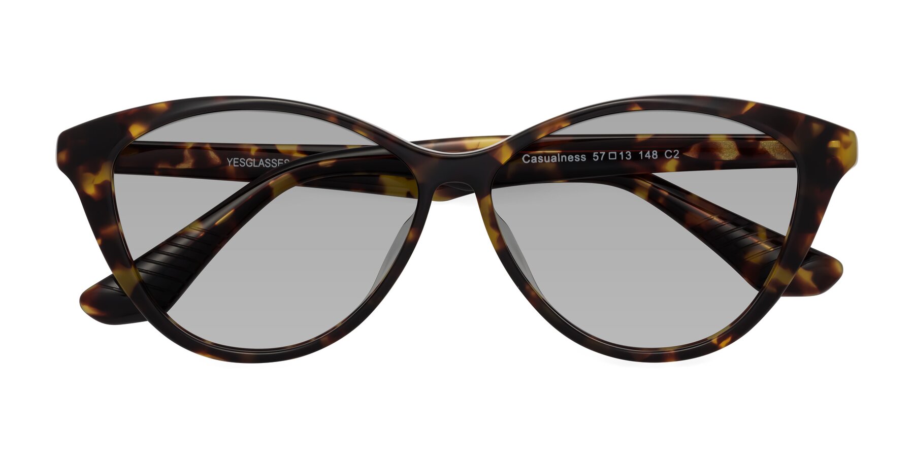 Folded Front of Casualness in Tortoise with Light Gray Tinted Lenses