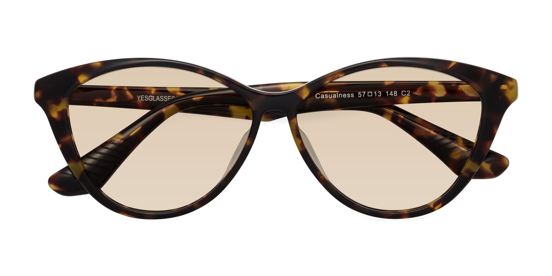 Folded Front of Casualness in Tortoise with Light Brown Tinted Lenses