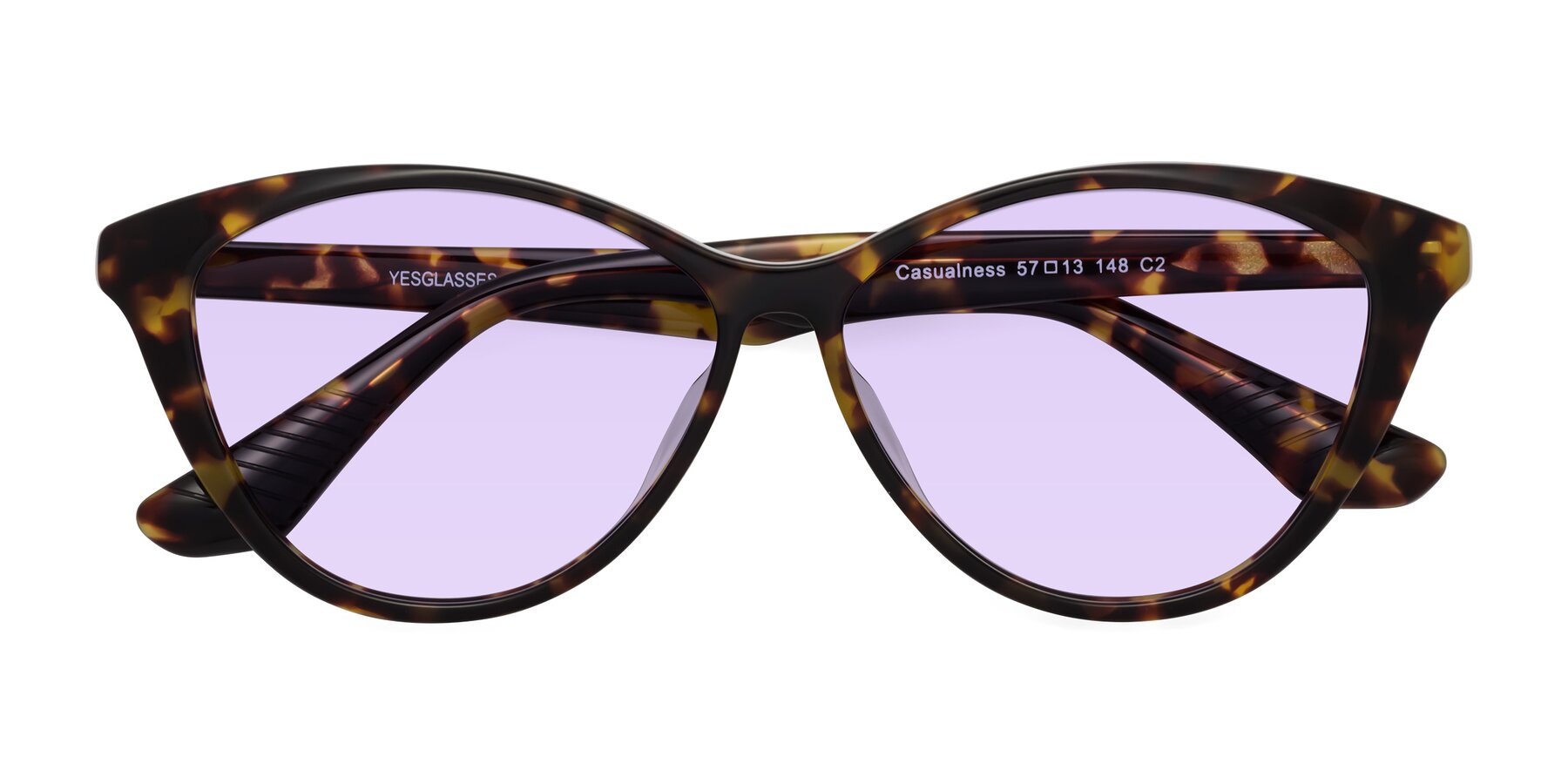 Folded Front of Casualness in Tortoise with Light Purple Tinted Lenses