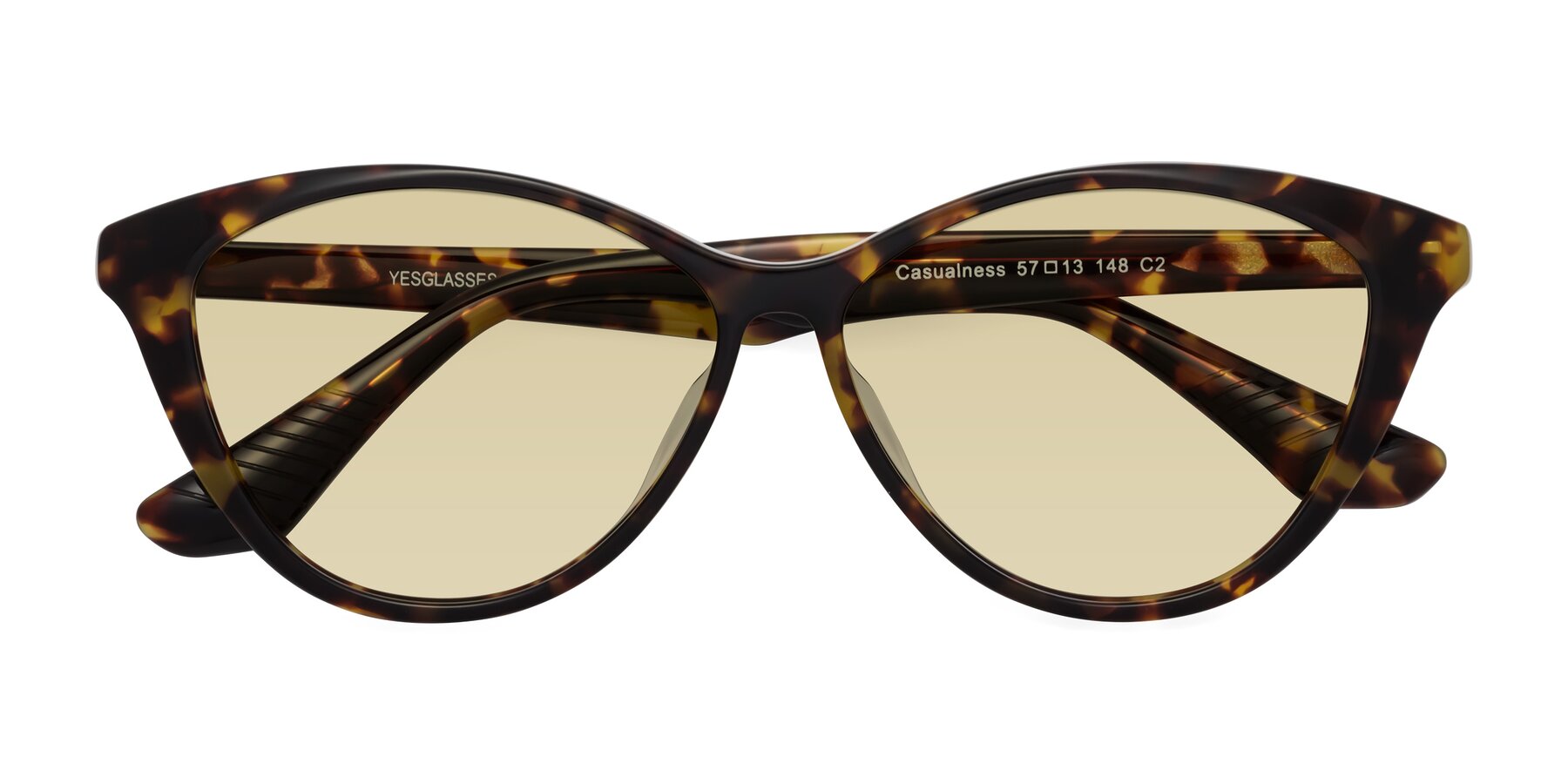 Folded Front of Casualness in Tortoise with Light Champagne Tinted Lenses