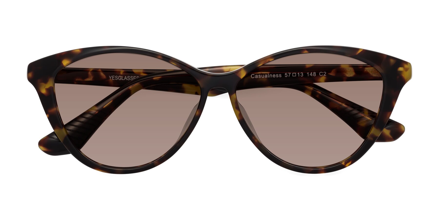 Folded Front of Casualness in Tortoise with Medium Brown Tinted Lenses