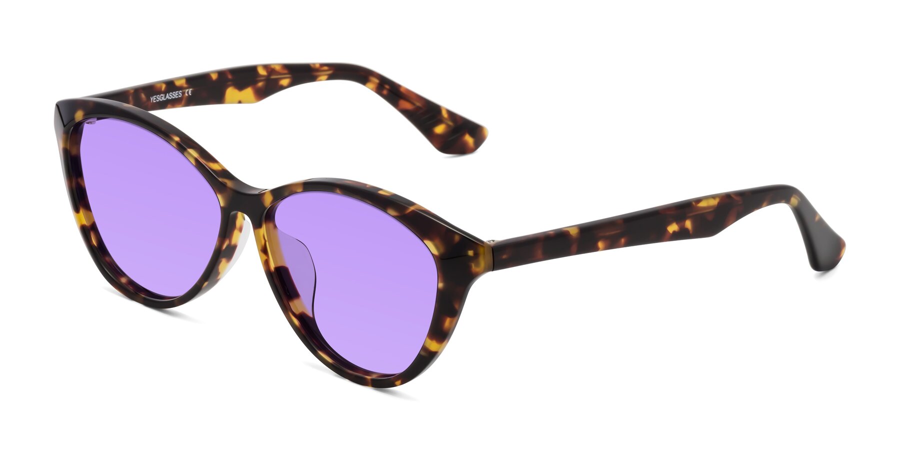 Angle of Casualness in Tortoise with Medium Purple Tinted Lenses