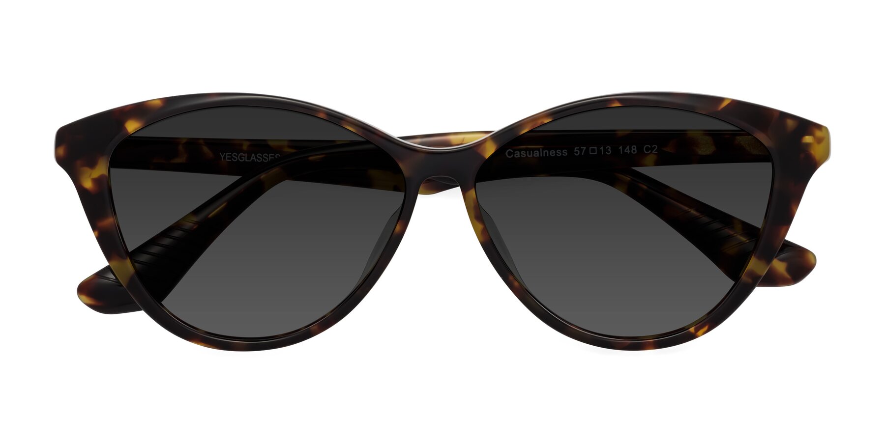 Folded Front of Casualness in Tortoise with Gray Tinted Lenses