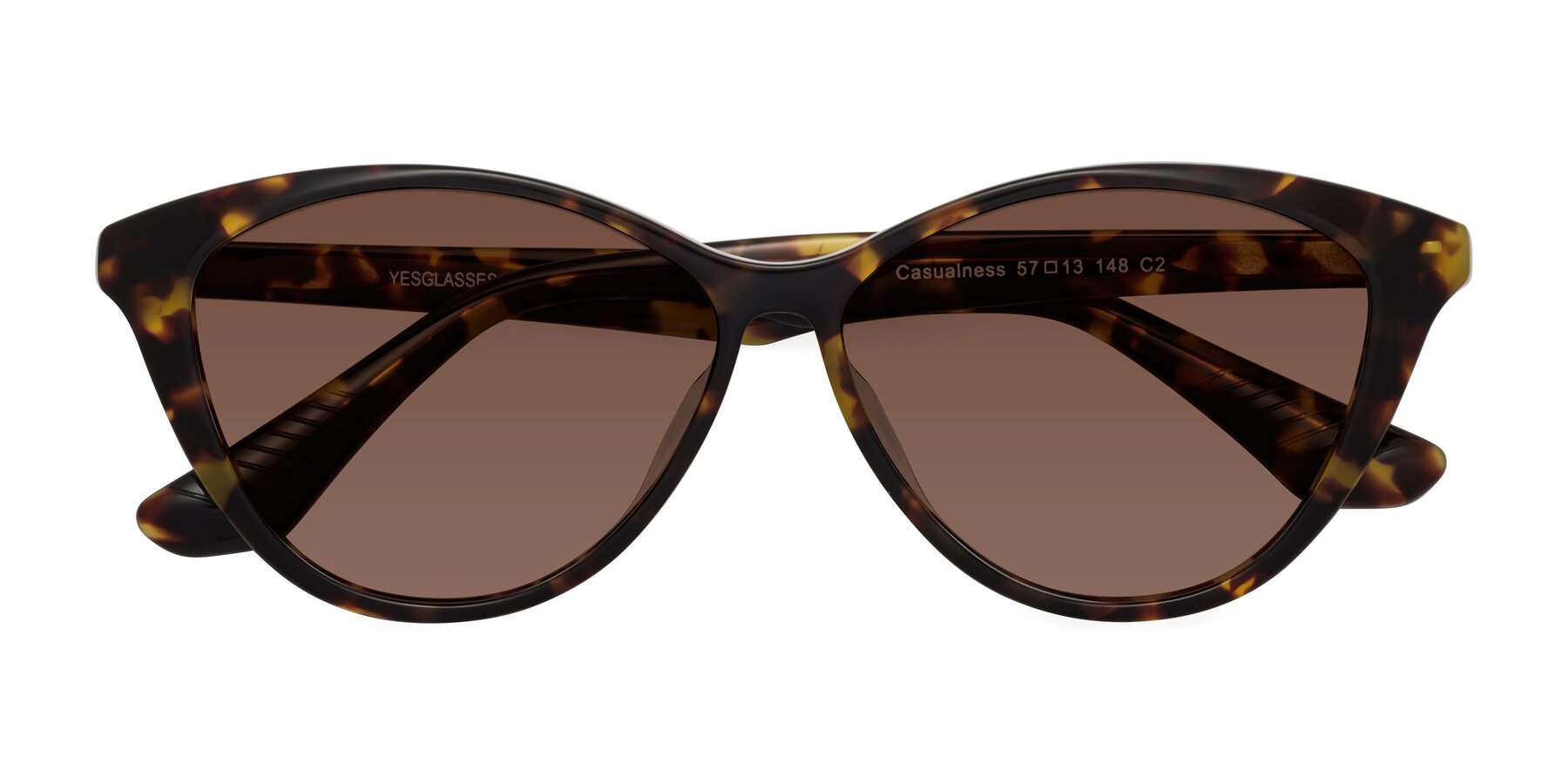 Folded Front of Casualness in Tortoise with Brown Tinted Lenses