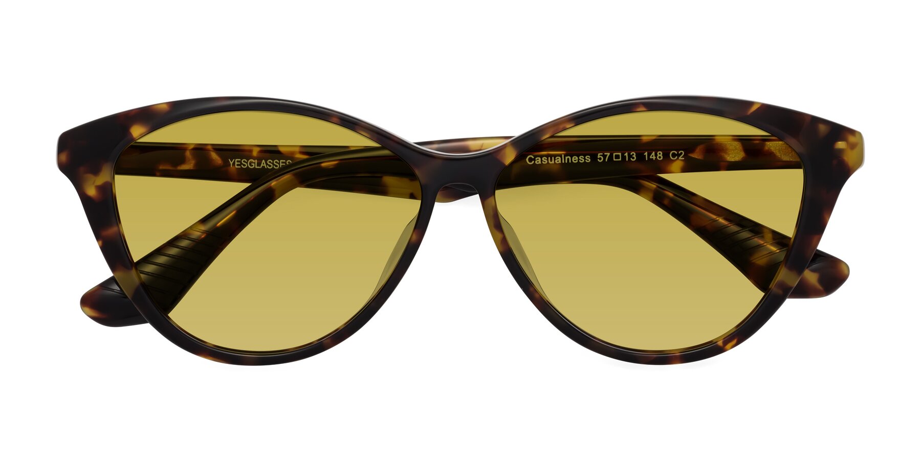 Folded Front of Casualness in Tortoise with Champagne Tinted Lenses