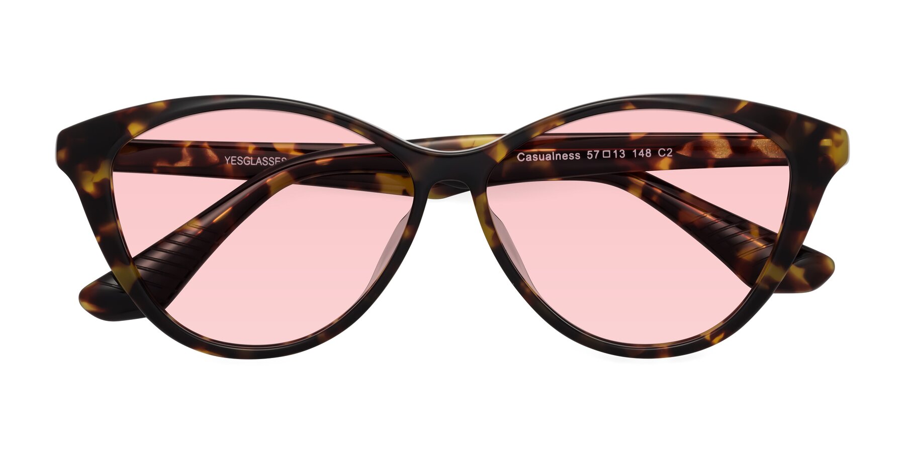 Folded Front of Casualness in Tortoise with Light Garnet Tinted Lenses