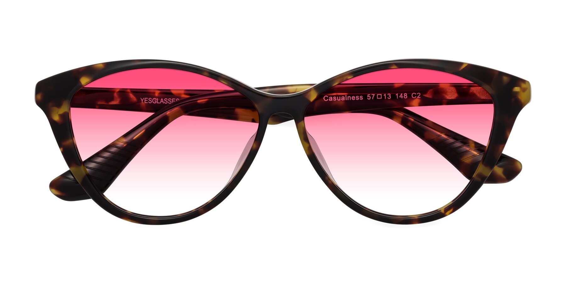 Folded Front of Casualness in Tortoise with Pink Gradient Lenses